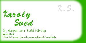 karoly sved business card